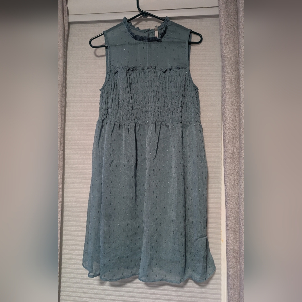 Xhilaration Sleeveless Sheer Teal Dress